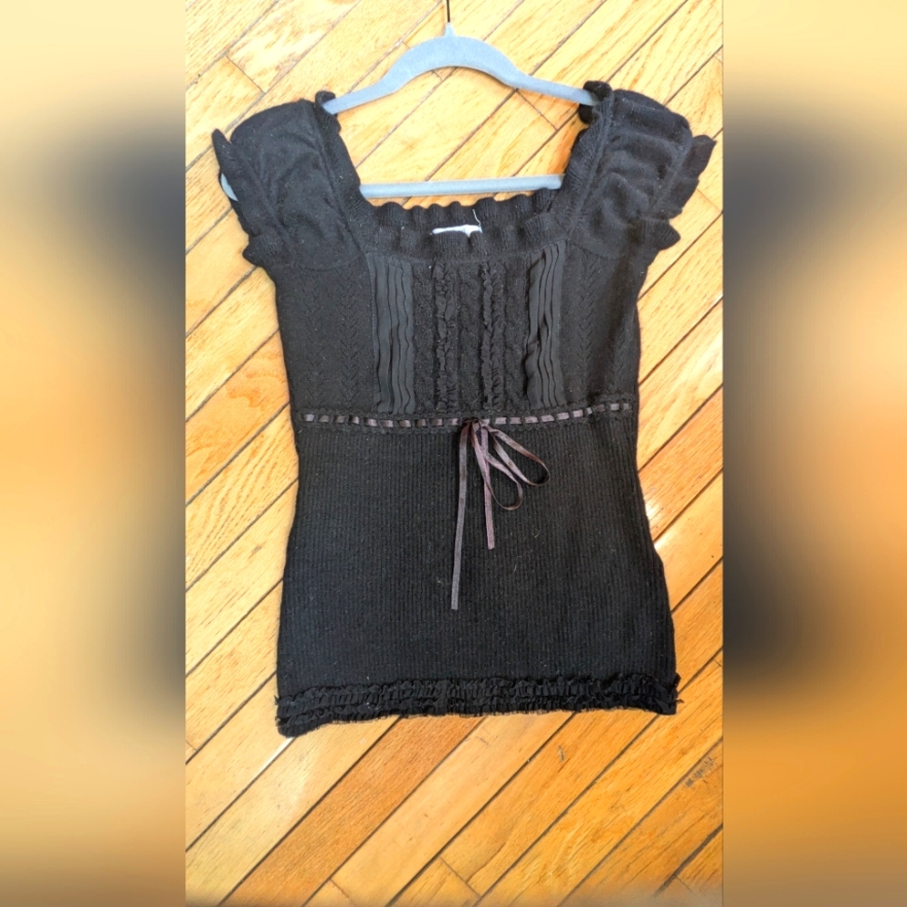 Gai Matiolo black andora wool top